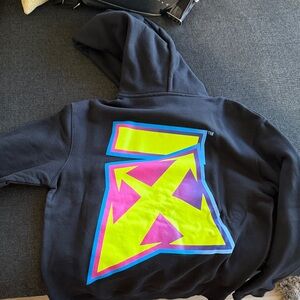Off-White Black Hoodie with Neon Logo